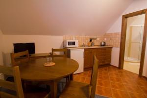 Kuchyň nebo kuchyňský kout v ubytování Apartmány Udatný