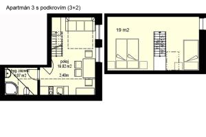 Půdorys ubytování Apartmány Udatný