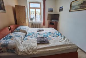 Postel nebo postele na pokoji v ubytování U Černého orla