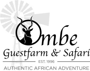 um logótipo para um restaurante de antílopes e safari em Ombe Guestfarm & Safari em Hochfeld
