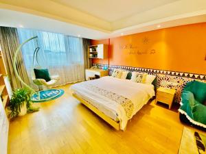 Letto o letti in una camera di Huangshan Sky Small Nest B&B