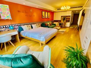 Letto o letti in una camera di Huangshan Sky Small Nest B&B