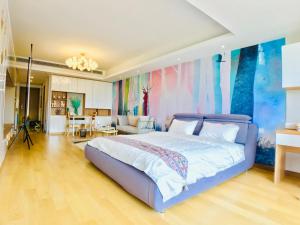 Letto o letti in una camera di Huangshan Sky Small Nest B&B