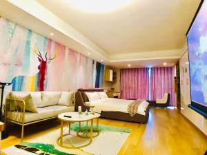 Area soggiorno di Huangshan Sky Small Nest B&B