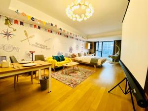 Area soggiorno di Huangshan Sky Small Nest B&B