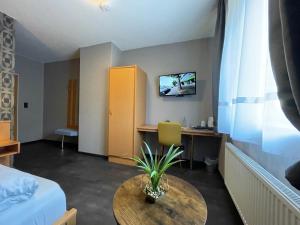 TV a/nebo společenská místnost v ubytování DUA Hotel