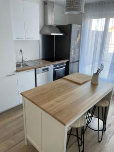 Kuchyň nebo kuchyňský kout v ubytování Superbe appartement au calme avec vue sur le Lac.