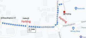 a map of the bus route in akureyri at Loftowy Zakątek in Leszno