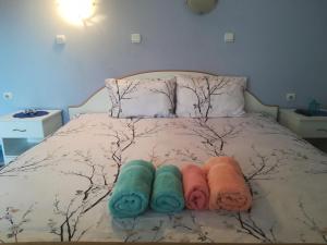Ένα ή περισσότερα κρεβάτια σε δωμάτιο στο Karoski Apartments & Suites