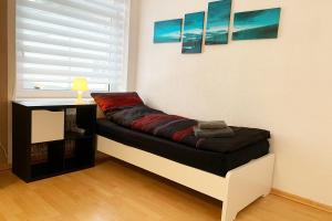 Posezení v ubytování 3 Zimmerwohnung mit Garten