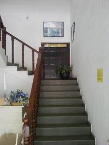 a staircase in a house with a potted plant at Malwatta rest in Kandy