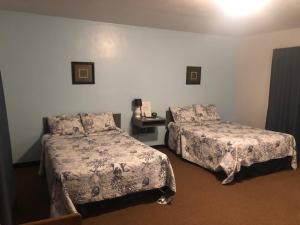 Cette chambre comprend deux lits et un bureau. dans l'établissement Cindy’s Motel & RV Park, à Mayo