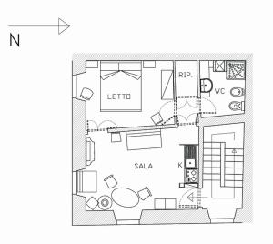The floor plan of Indimenticabili VACANZE ROMANE nel cuore della città