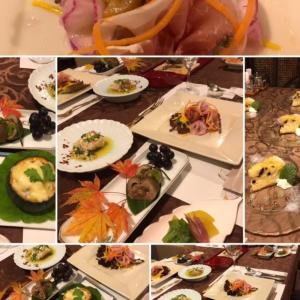 een collage van foto's van verschillende borden eten bij Yamagata Zao Pension Aplon Stage in Kaminoyama