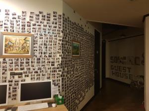 a computer monitor on a desk in a room at Sokcho & Guesthouse in Sokcho