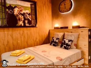 Nos studios au centre ville à Dole客房内的一张或多张床位