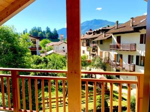 a view of a town from a balcony at Villa Marilyn in Ledro