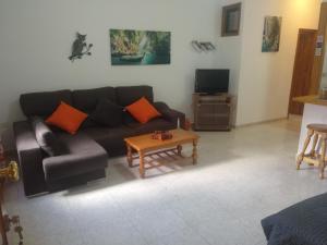 - un salon avec un canapé et une table basse dans l'établissement Casa Las Dionisias, à Vallehermoso