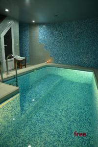 葉瑞文的住宿－Ivy Boutique Hotel，墙上设有蓝色瓷砖的大型游泳池