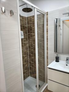 a bathroom with a shower and a sink at Luxury B&B Iolanda in Catania +59 photos