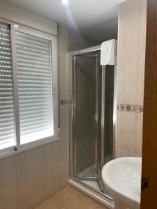 Koupelna v ubytování Hostal María