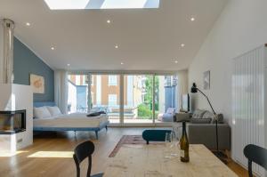 Χώρος καθιστικού στο Sonnenuhr Bolzano Apartments