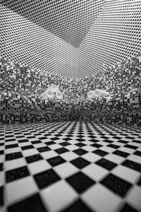 a black and white checkered floor in a bathroom at Best Western Gudauri in Gudauri +46 photos