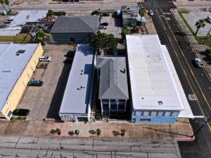 an overhead view of a city street with buildings at The Pink Room at Emily's On The Island in Galveston