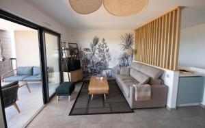 A seating area at Magnifique T3 DUPLEX Vue Panoramique Golfe Ajaccio