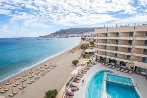 an aerial view of the hotel and the beach at Konstantinos Palace in Karpathos