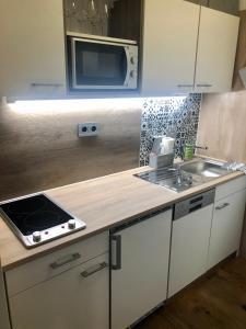 Kuchyň nebo kuchyňský kout v ubytování Apartment Goisernperle
