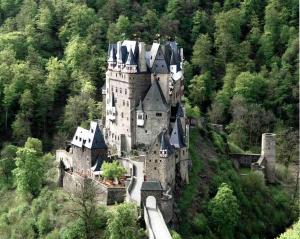 an old castle in the middle of a forest at Ferienwohnung Raabe in Lahr