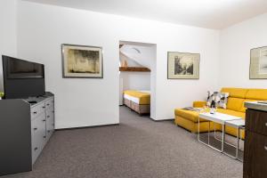 TV a/nebo společenská místnost v ubytování APARTMÁNY VILA LIBĚNA
