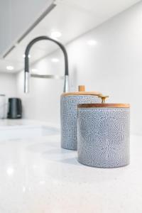 a container sitting on a counter in a kitchen at L'historique au cœur de ville in Dijon
