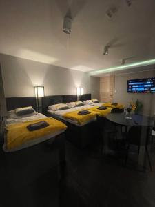 Televízia a/alebo spoločenská miestnosť v ubytovaní Apartament ONE ogródek i parking