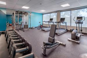 a gym with several treadmills and cardio machines at avid hotels Milwaukee West - Waukesha, an IHG Hotel in Pewaukee