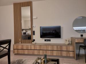 Televízia a/alebo spoločenská miestnosť v ubytovaní Iris City Center Premium Studio