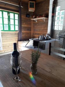 Et opholdsområde på Cabana aconchegante na natureza