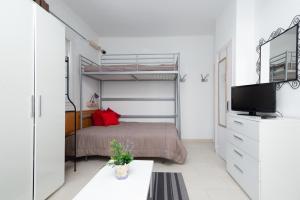 a small room with a bed and a tv at Apartamentos Pie de Pistas 3000 in Pas de la Casa