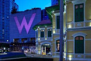 a building with the w sign in the background at W Bangkok Hotel in Bangkok