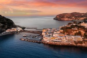 an aerial view of a town on the water at Miramare Sea Resort & Spa in Ischia