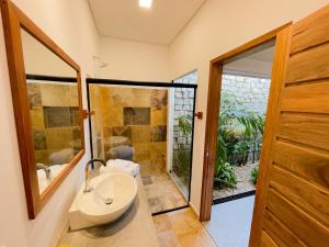Ванная комната в Casa ADOBE Preá - FRENTE MAR!