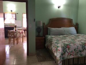 a bedroom with a bed and a desk at Antigua Seaview in Saint Johnʼs