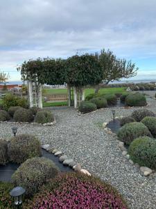 A garden outside Dungeness Barn House at Two Crows Farm