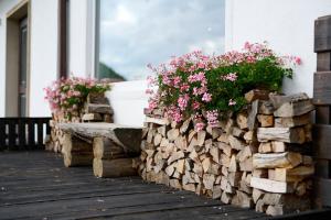A balcony or terrace at Bergbude