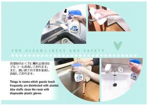 una foto de un folleto para un negocio de limpieza y seguridad en Hostel Sapporo Hachijo / Vacation STAY 79567 en Sapporo