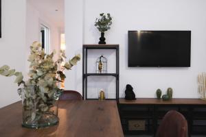 Televízia a/alebo spoločenská miestnosť v ubytovaní Cute Central Apartment