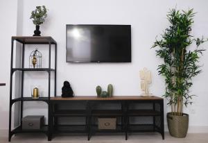 Televízia a/alebo spoločenská miestnosť v ubytovaní Cute Central Apartment