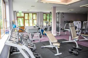 a gym with treadmills and exercise equipment at Falls Hotel & Spa in Ennistymon