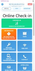 een screenshot van het online check-in scherm op een mobiele telefoon bij Reykjavik4You Apartments in Reykjavík